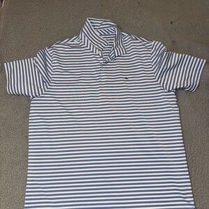 Vineyard Vines Stylish Blue and White Striped Polo Shirt